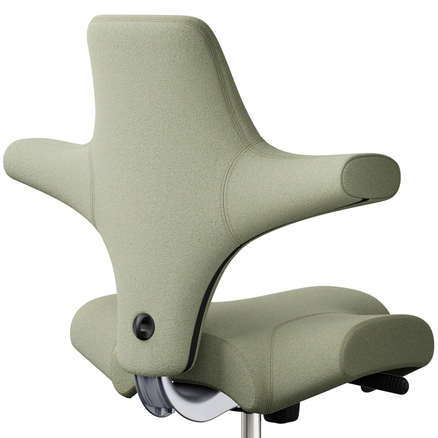 HAG Capisco 8106 Bürostuhl Stoff Capture 5101 graugrün - Gestell silber - Nahaufnahme