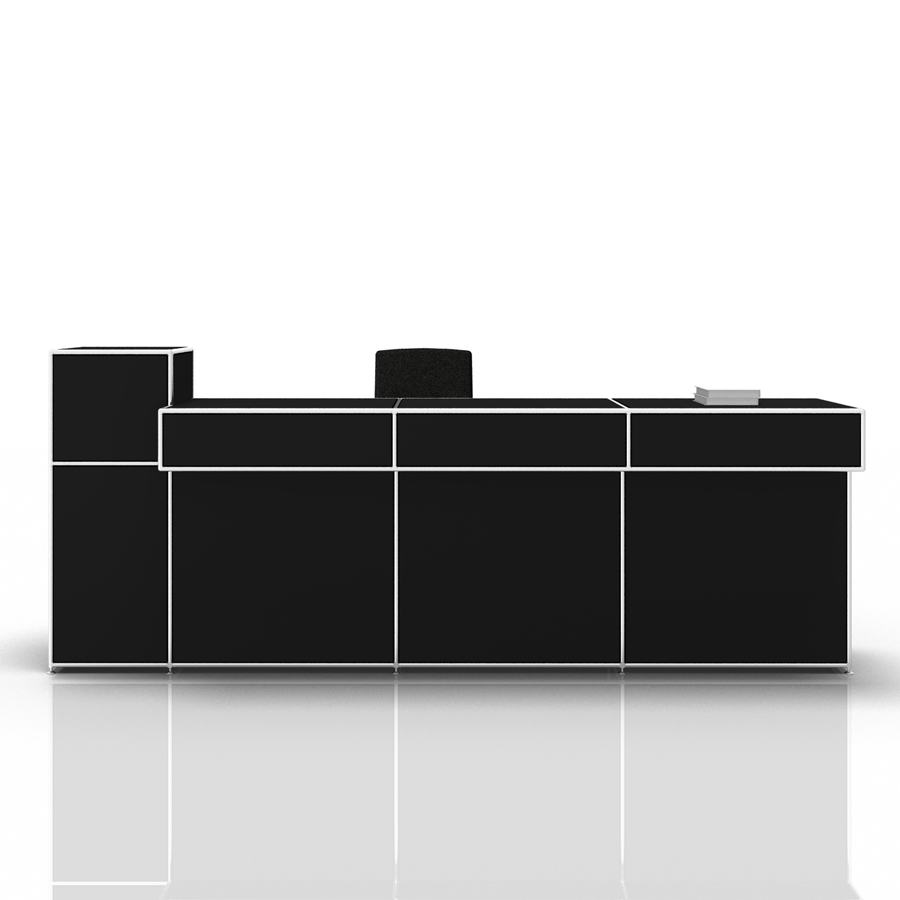 Bosse Modul Space Empfangstheke 4 schwarz von vorne