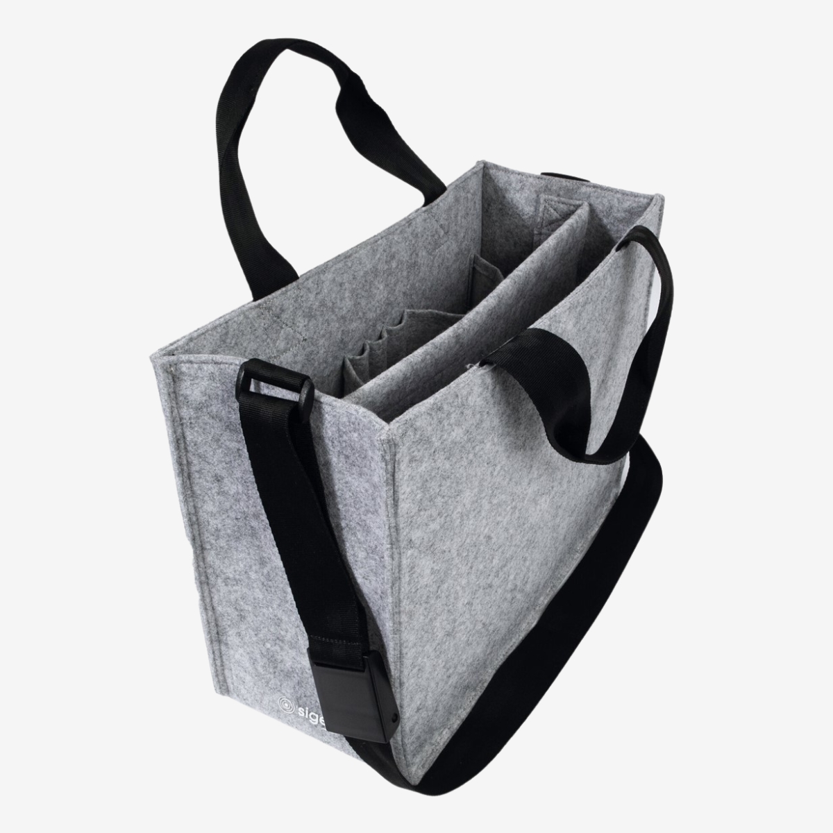 SIGEL Desk Sharing Bag Classic M | Büro Tasche für mobiles Arbeiten | hellgrau