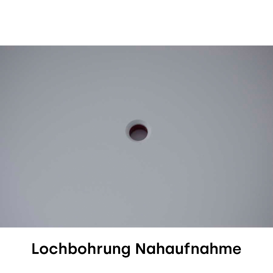 Wasserablauf: Lochbohrung Nahaufnahme