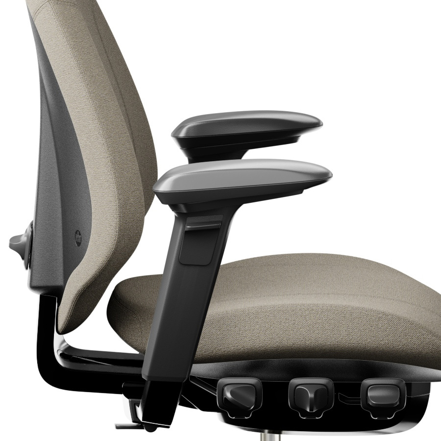 RH Mereo 200 Beige mit Gestell schwarz Detail Seitenansicht