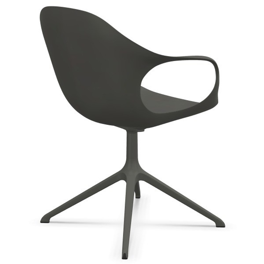 Kristalia ELEPHANT Drehstuhl Sitzschale grau Gestell grau - Rückseite