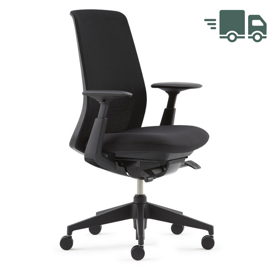 HAWORTH Soji Bürodrehstuhl schwarz mit Netzrücken