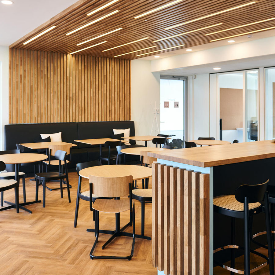 THONET Stahlrohr-Freischwinger S 43 Edelholz Eiche - Gestell schwarz