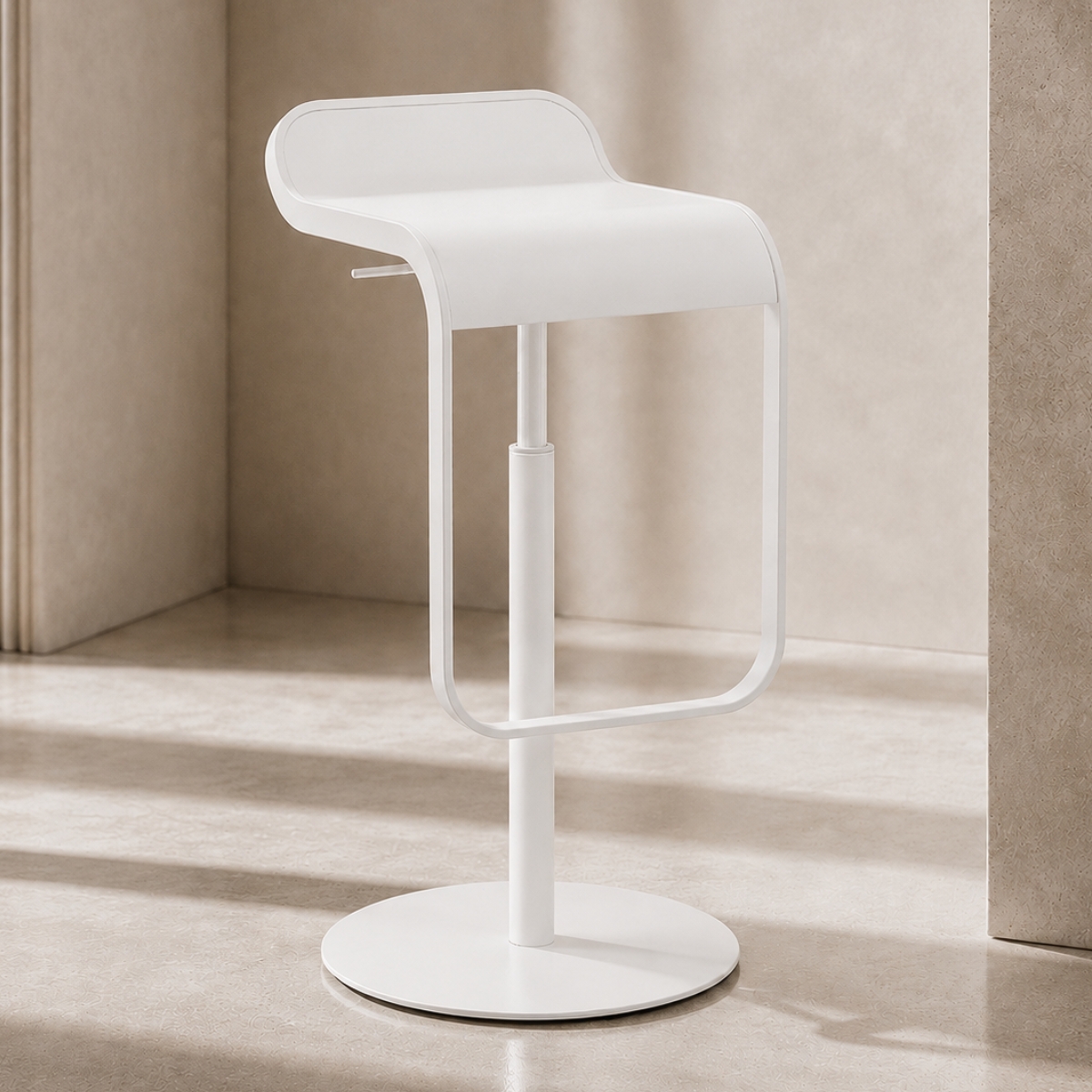 lapalma LEM S80 Barhocker  Sitz wei lackiert - Gestell komplett weiss  (1)