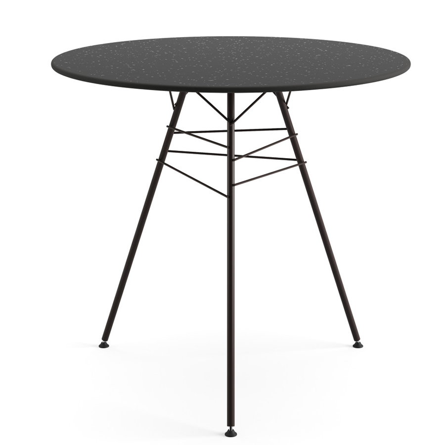 Arper Leaf 1830 Gartentisch | Platte schwarz | Gestell mokka