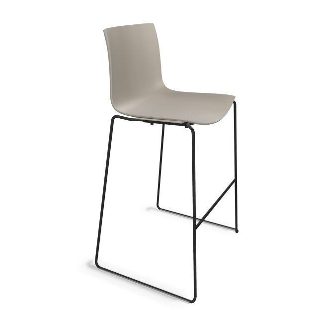 Arper Catifa Barhocker einfarbig taubengrau Gestell schwarz