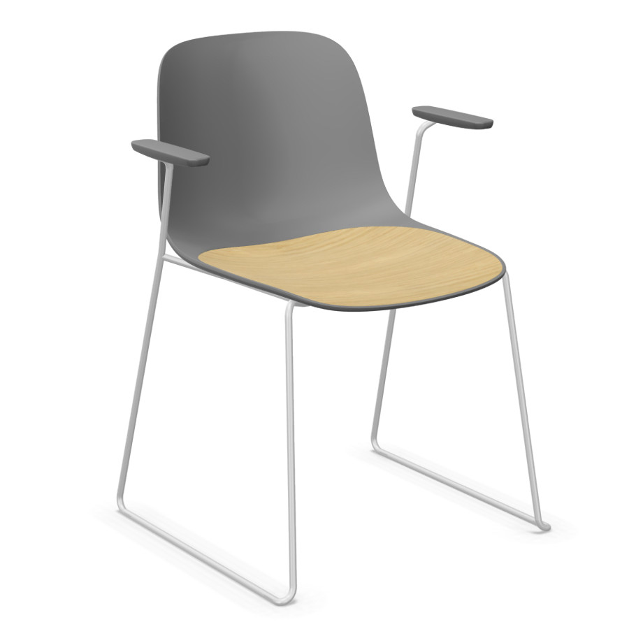 Lapalma Seela S314 grau mit Holzsitzauflage