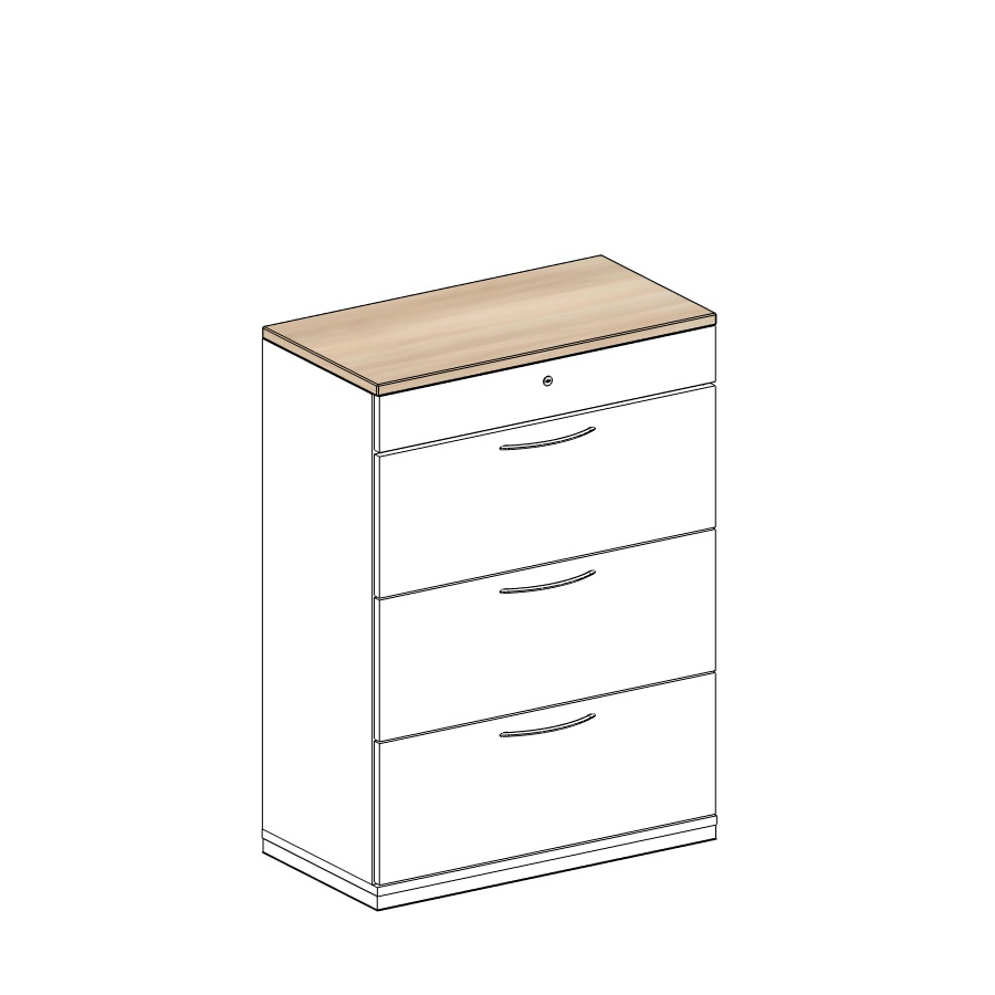 König + Neurath Acta Vertikalschrank 2 OH 80x42x110 cm