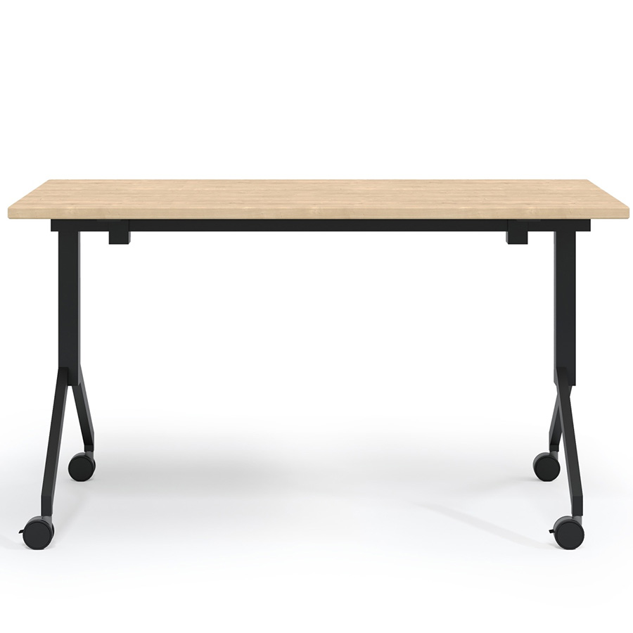 Bejot Orte OT2LY Tisch mit Gestell schwarz und Tischplatte Brettschichteichenholz