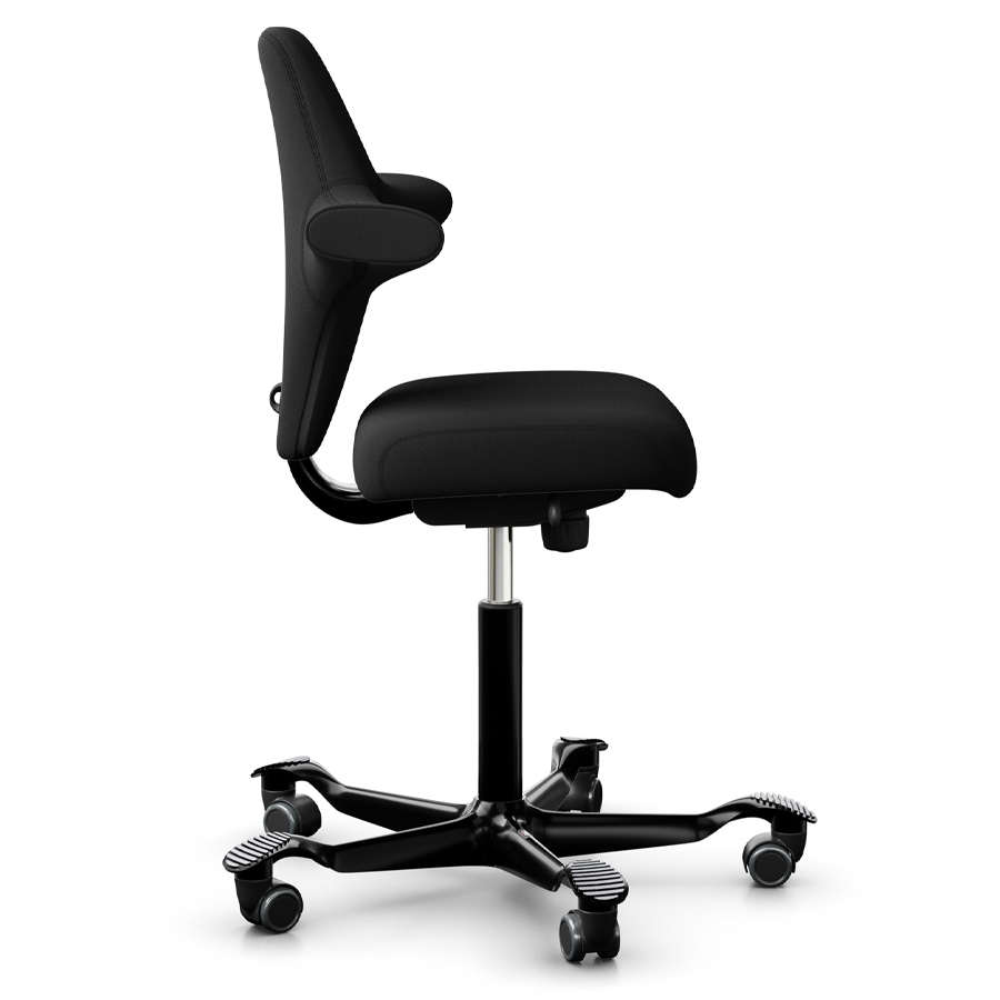 HAG CAPISCO 8126 Stoff Xtreme schwarz mit flachem Sitz - Gestell schwarz - Seite