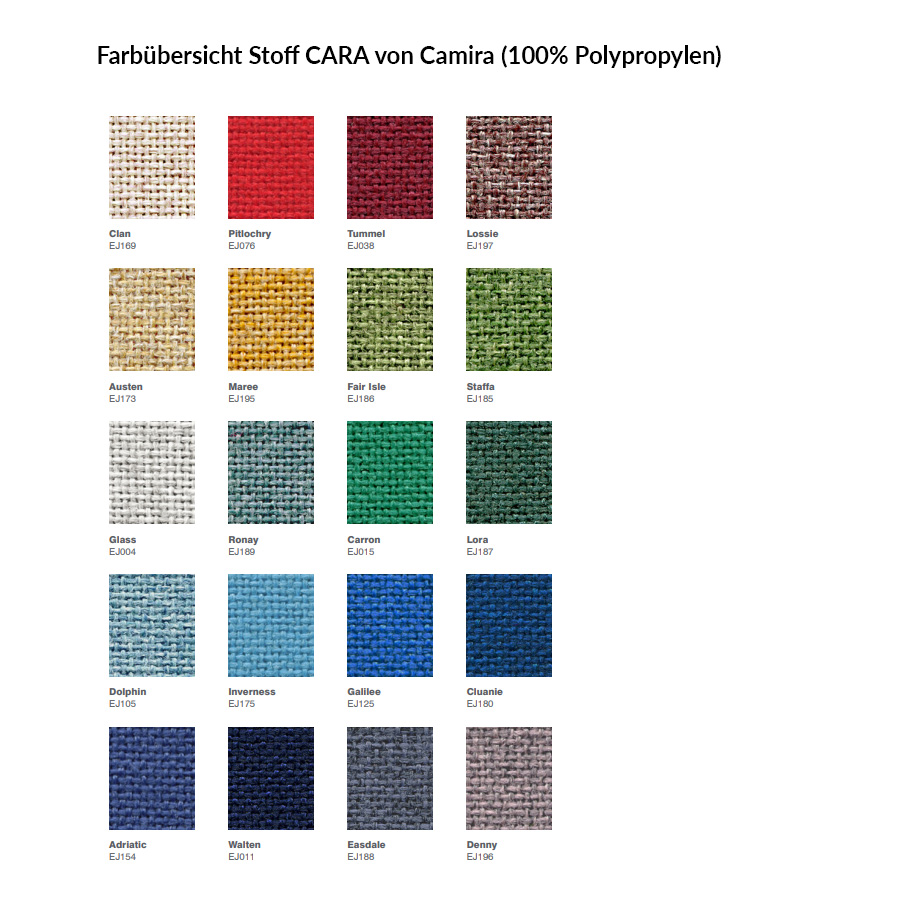 Farbübersicht Stoff CARA