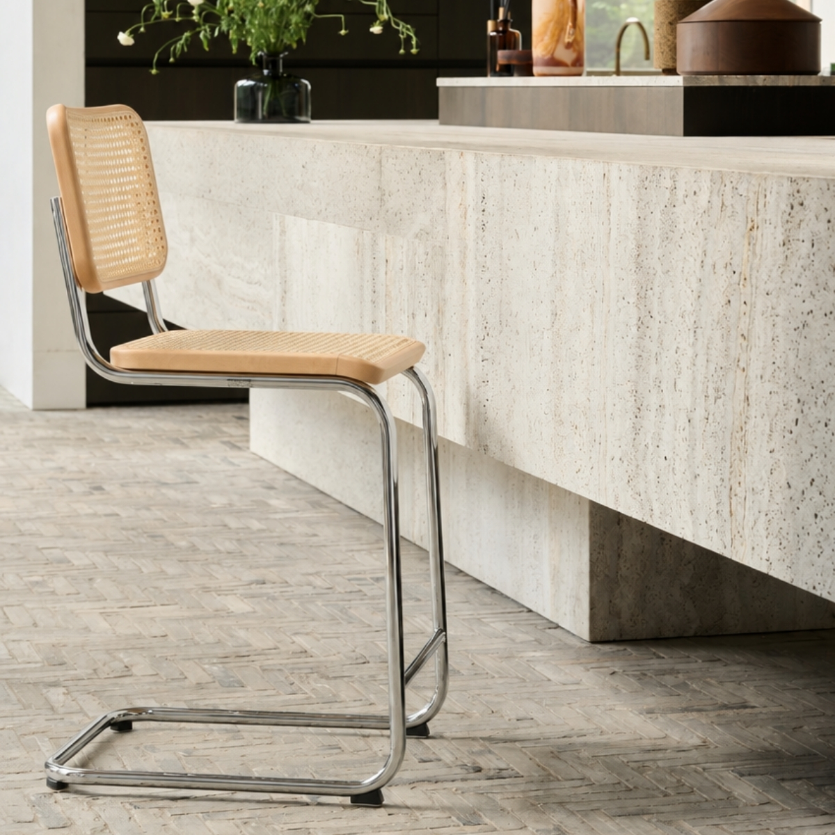 thonet Barhocker buche natur