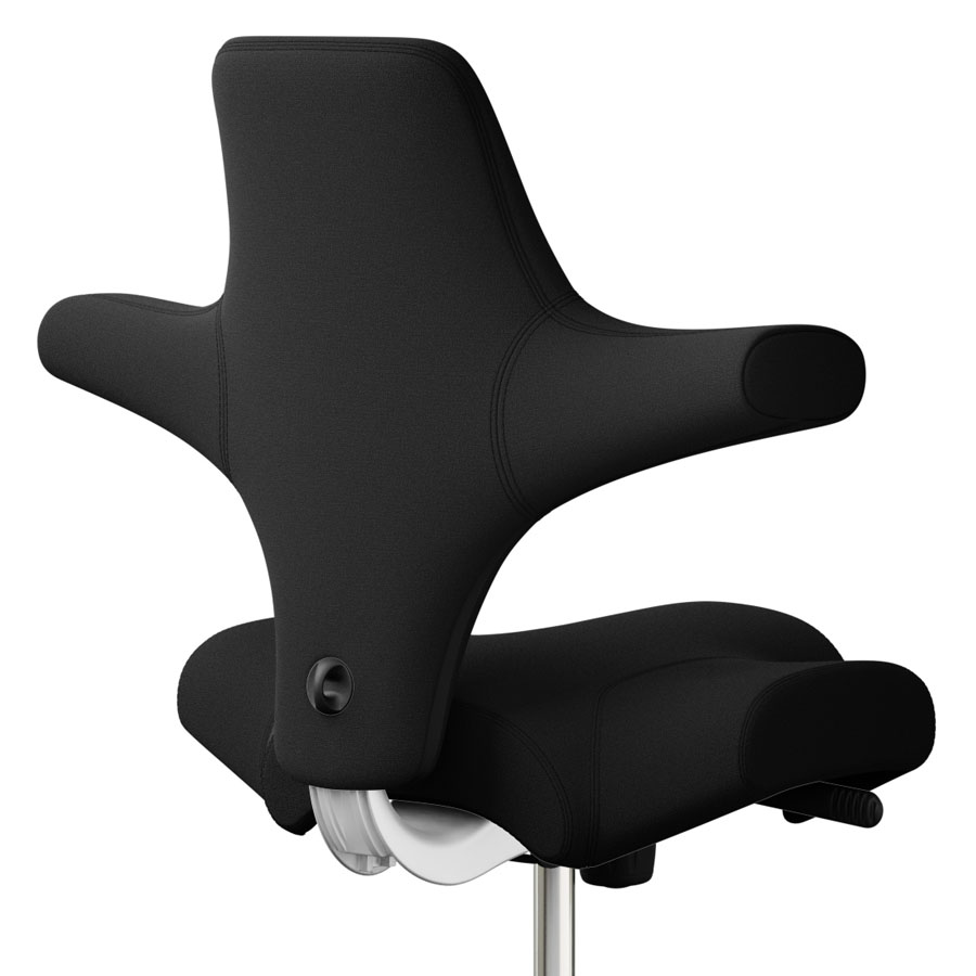 HAG CAPISCO 8106 Stoff Xtreme schwarz mit Sattelsitz - Gestell weiß - Nahaufnahme