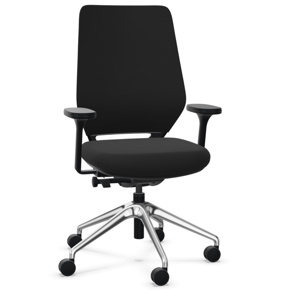 FM Asiento schwarz mit Gestell alu poliert Rückansicht (2)