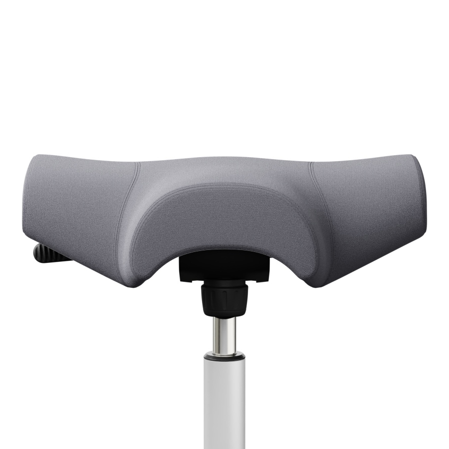 HAG CAPISCO  8105 Hocker Stoff Xtreme grau - Gestell weiß - Nahaufnahme