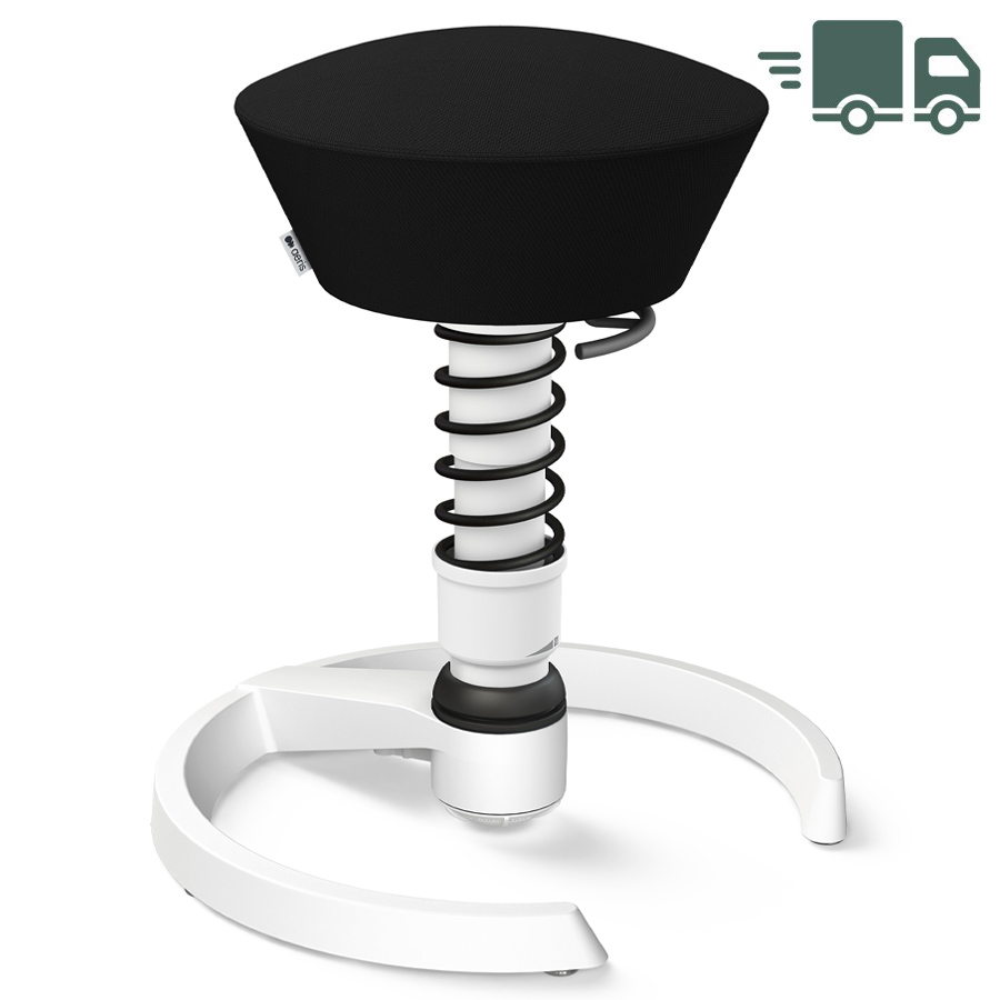 Aeris Swopper Select Wolle schwarz - Gleiter - Gestell weiß - Standardfeder schwarz