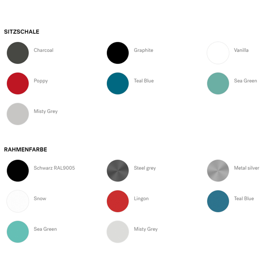 Profim Ana Farbübersicht Schale und Gestell