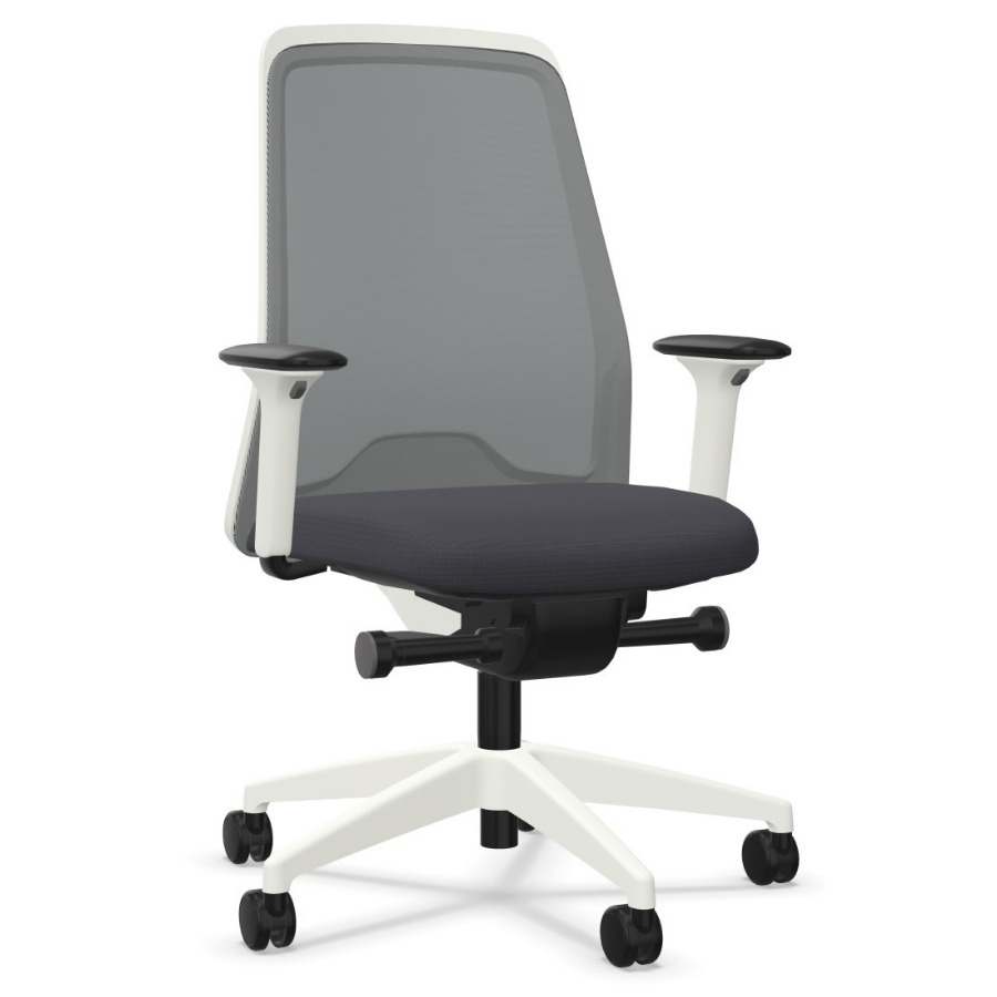 Interstuhl EVERYis1 EV261 weiß mit FLEXTECH Netzrücken anthrazit Polster eisengrau