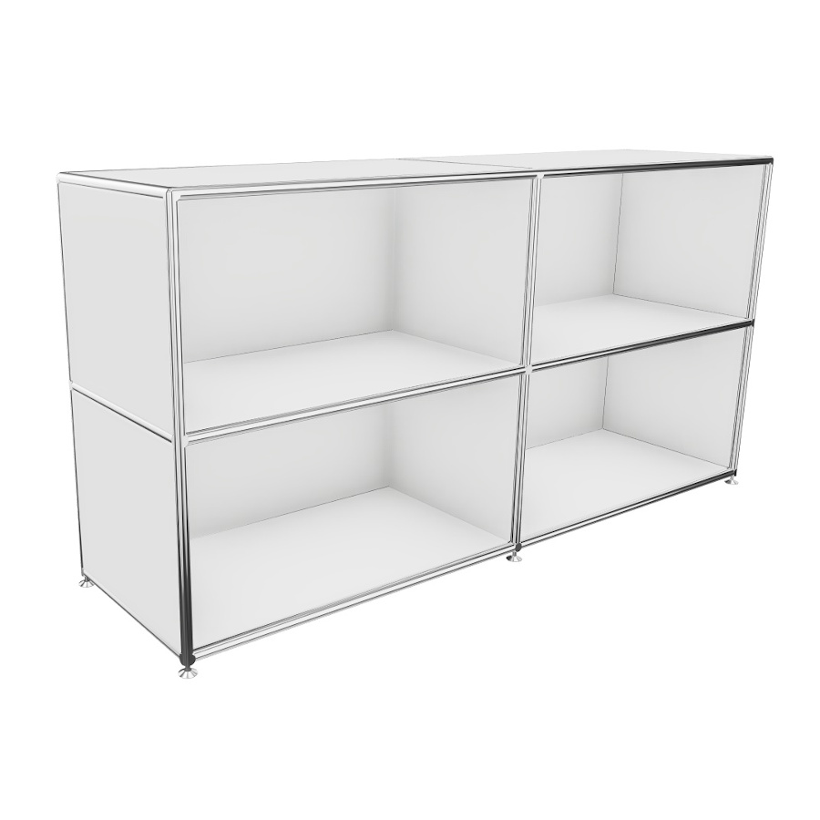 Bosse Regal Chrom 2 OH Breite 160 cm in Melamin Weiß