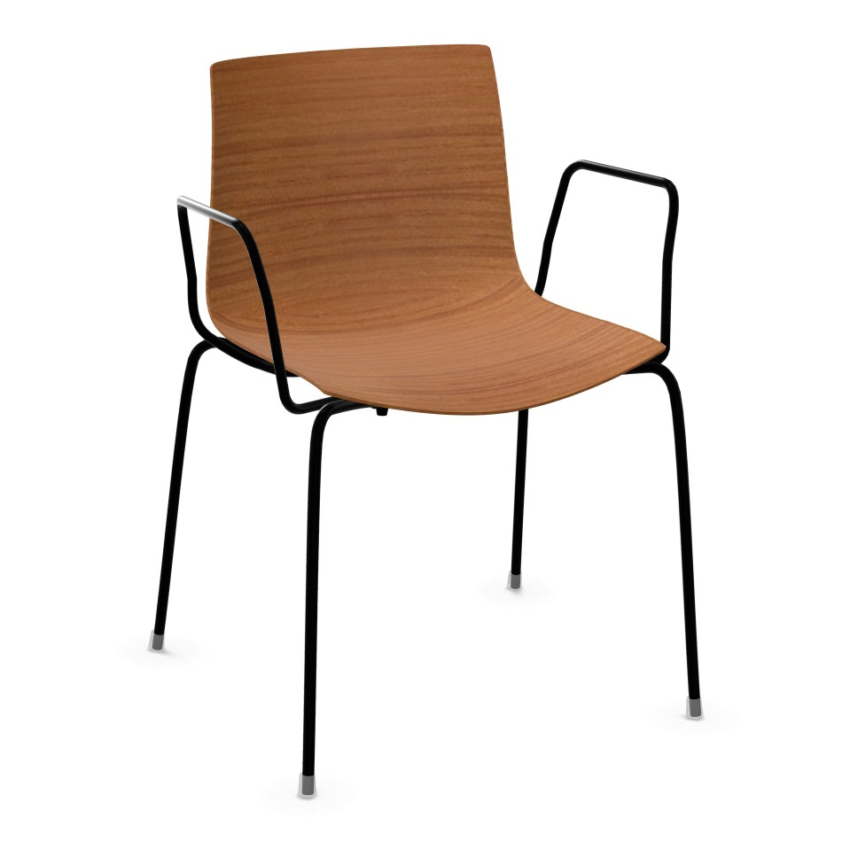 Arper CATIFA 46 0351 Eiche mit Gestell schwarz und Armlehnen