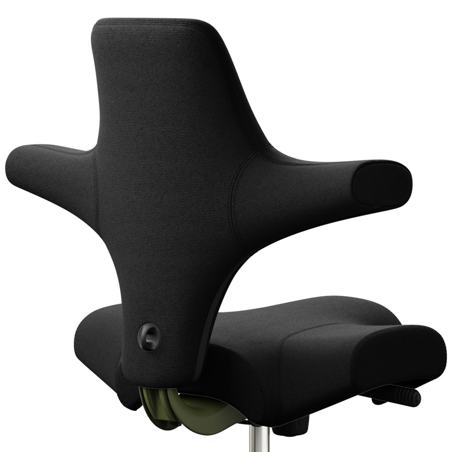 HAG CAPISCO 8106 Stoff Cura schwarz mit Sattelsitz - Gestell Moss Grey