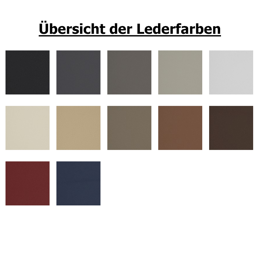 Übersicht der Lederfarben