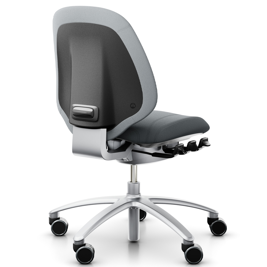 RH Mereo 200 silver mit halbhoher Rückenlehne - Gestell silber - Xtreme grau - Rückansicht