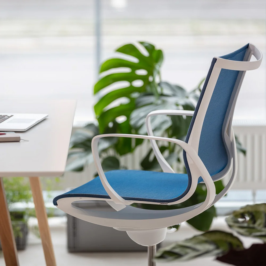 Rim Zero G Gestell weiß, mit Armlehnen, Stoff 446