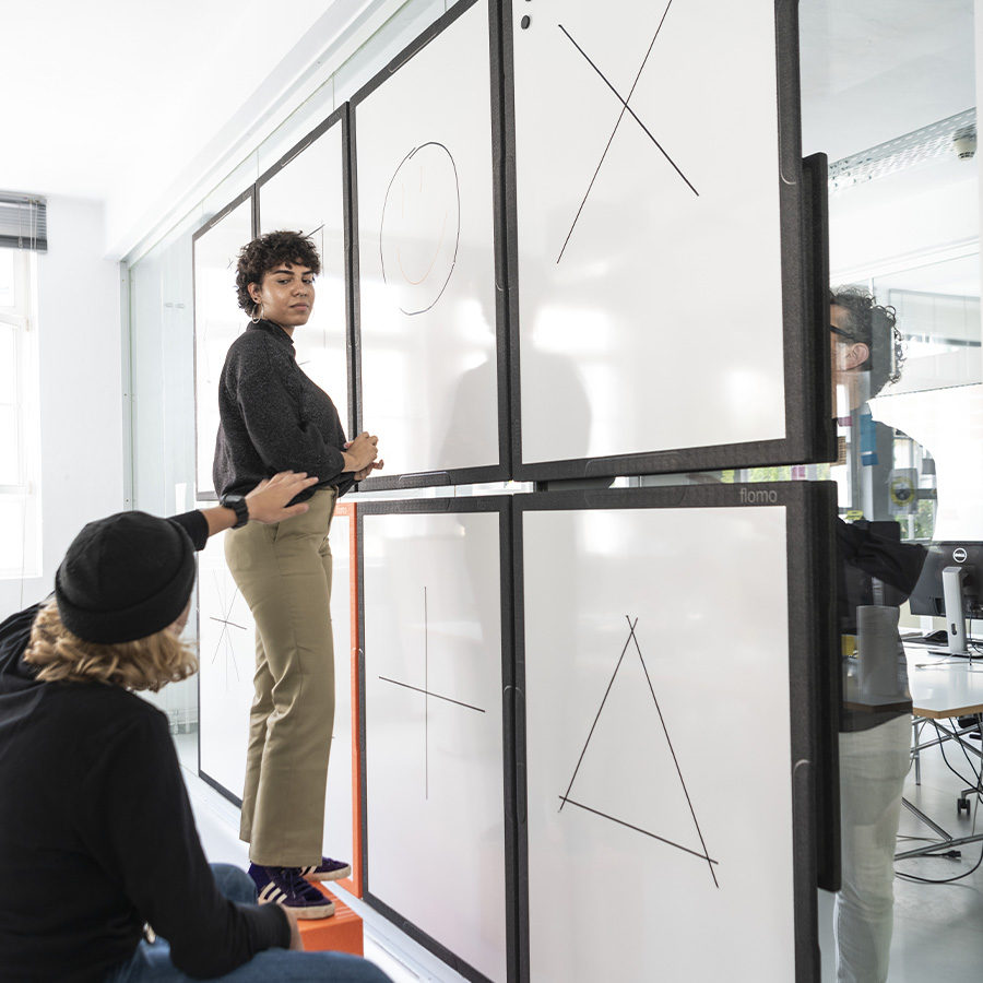 wp Flomo Board befestigt mit Flomo Gecko