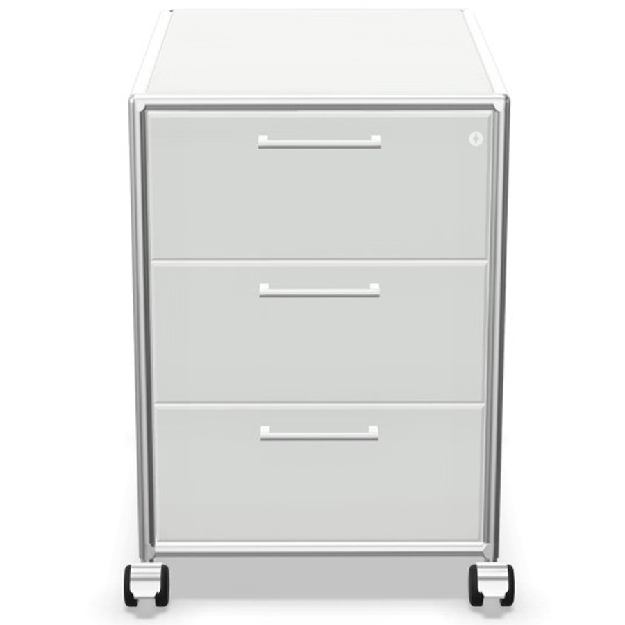 Bosse Rollcontainer mit Schüben weiss Gestell chrom - Frontansicht