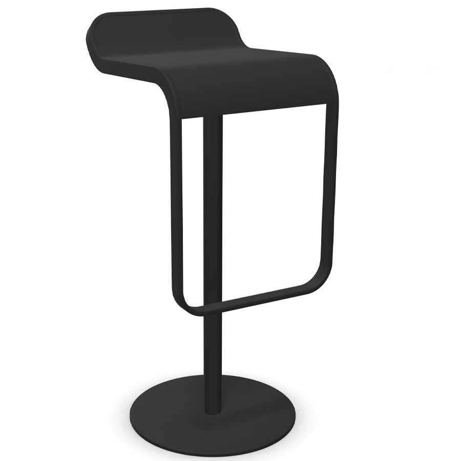 lapalma LEM S81 Barhocker 80 cm fix - Gestell u. Sitz schwarz - seitliche Ansicht