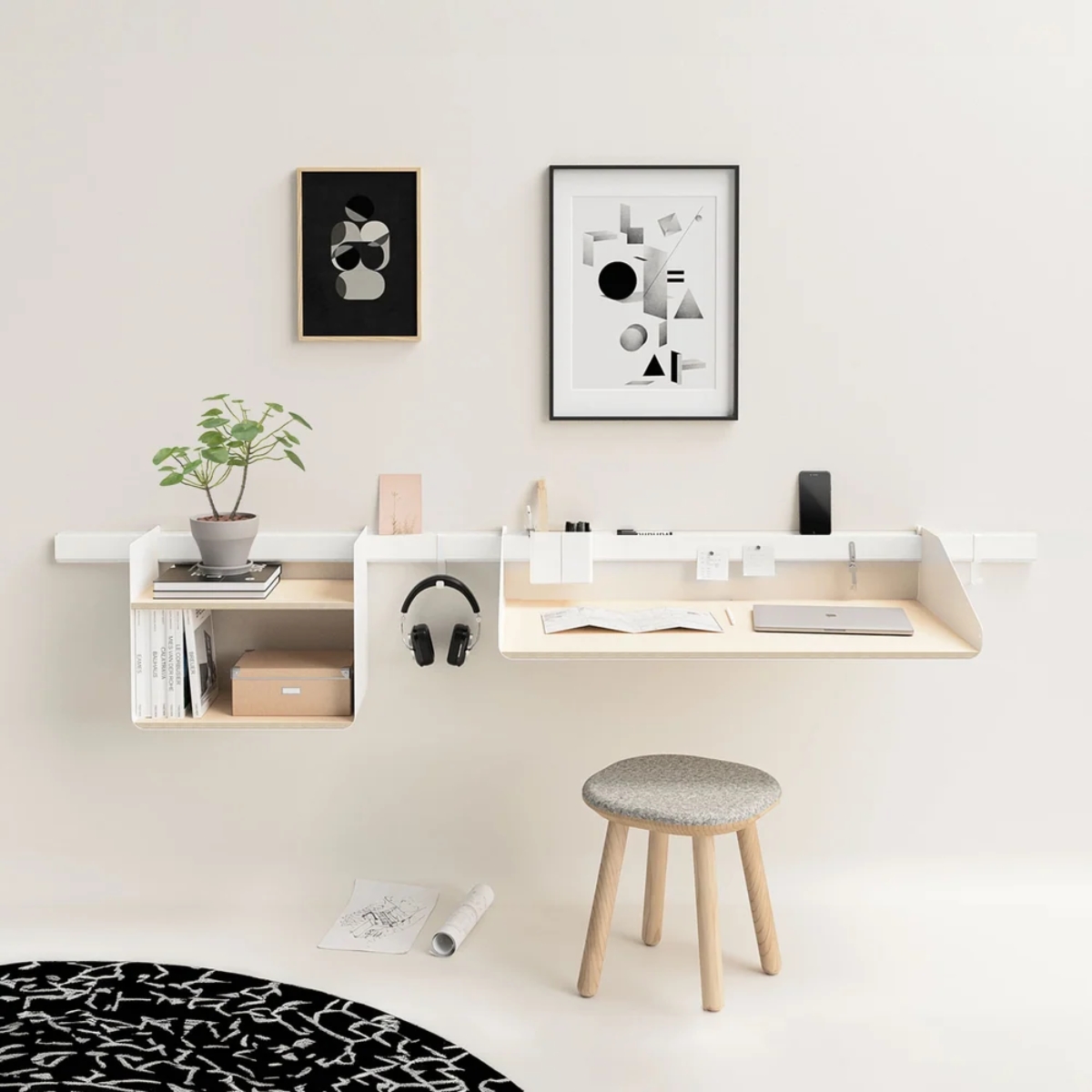 Variand H05 Die Fokussierte | Modulares Homeoffice-Set mit Wandschreibtisch