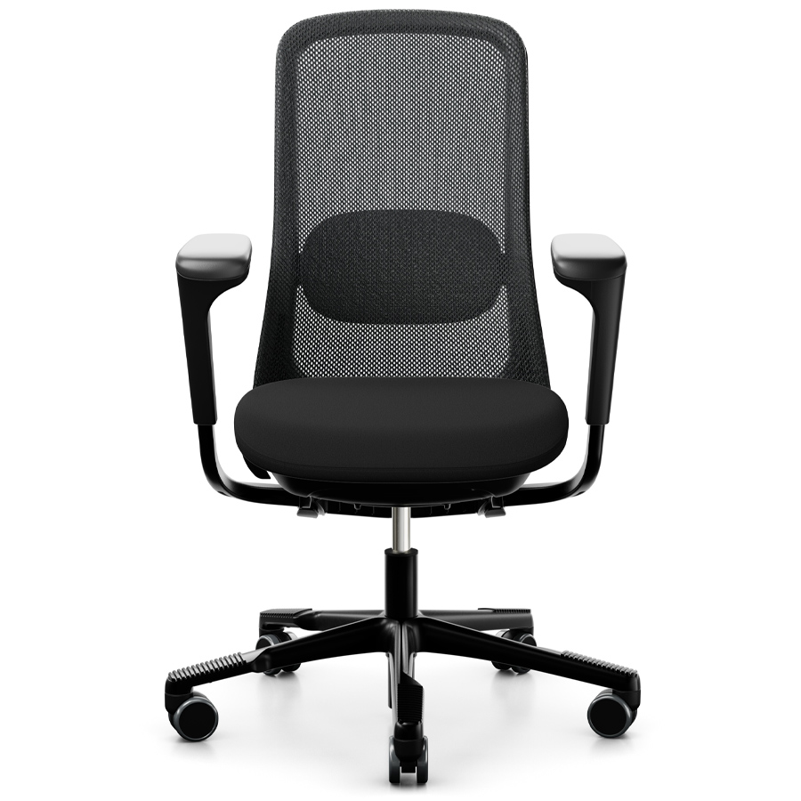 HAG SoFi Mesh 7500 Bürostuhl mit Netzrücken schwarz - Frontansicht