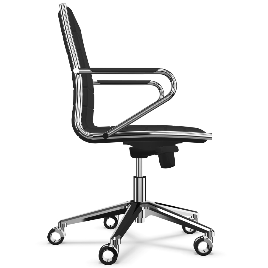 Sitland Classic Managerstuhl Leder schwarz mit Armlehnen - Seitenansicht