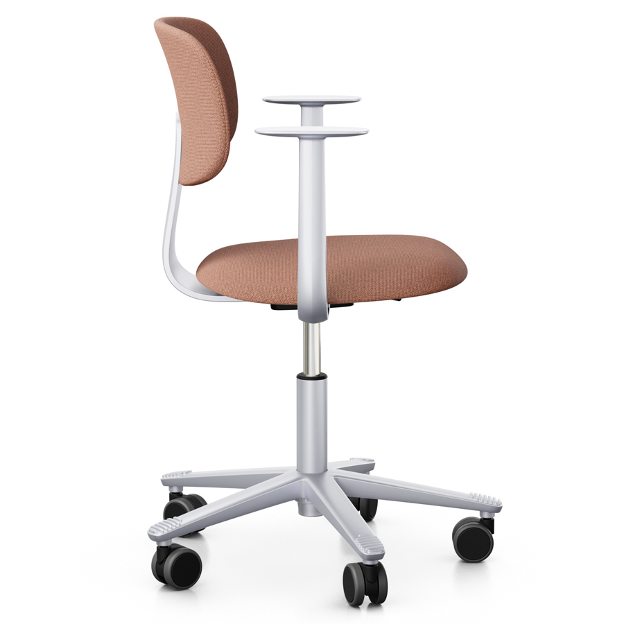 HAG Tion 2160 Bürostuhl Blush Rose | Sitz u. Rücken gepolstert Stoff Cura 61257 | Gestell silber