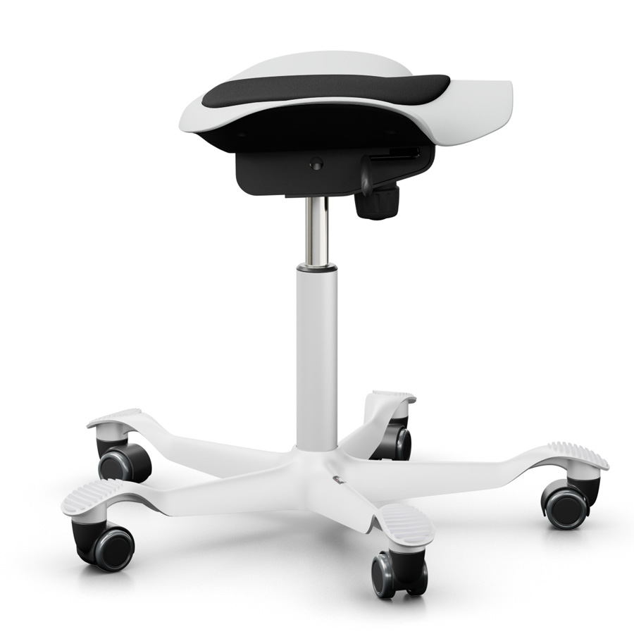 HAG CAPISCO PULS 8001 Hocker "white edition" - weiß ohne Sitzflächenmatte - Seitenansicht