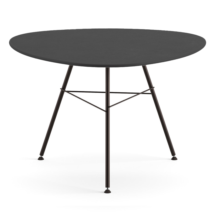 Arper LEAF 1829 Beistelltisch | Platte schwarz | Gestell Mokka