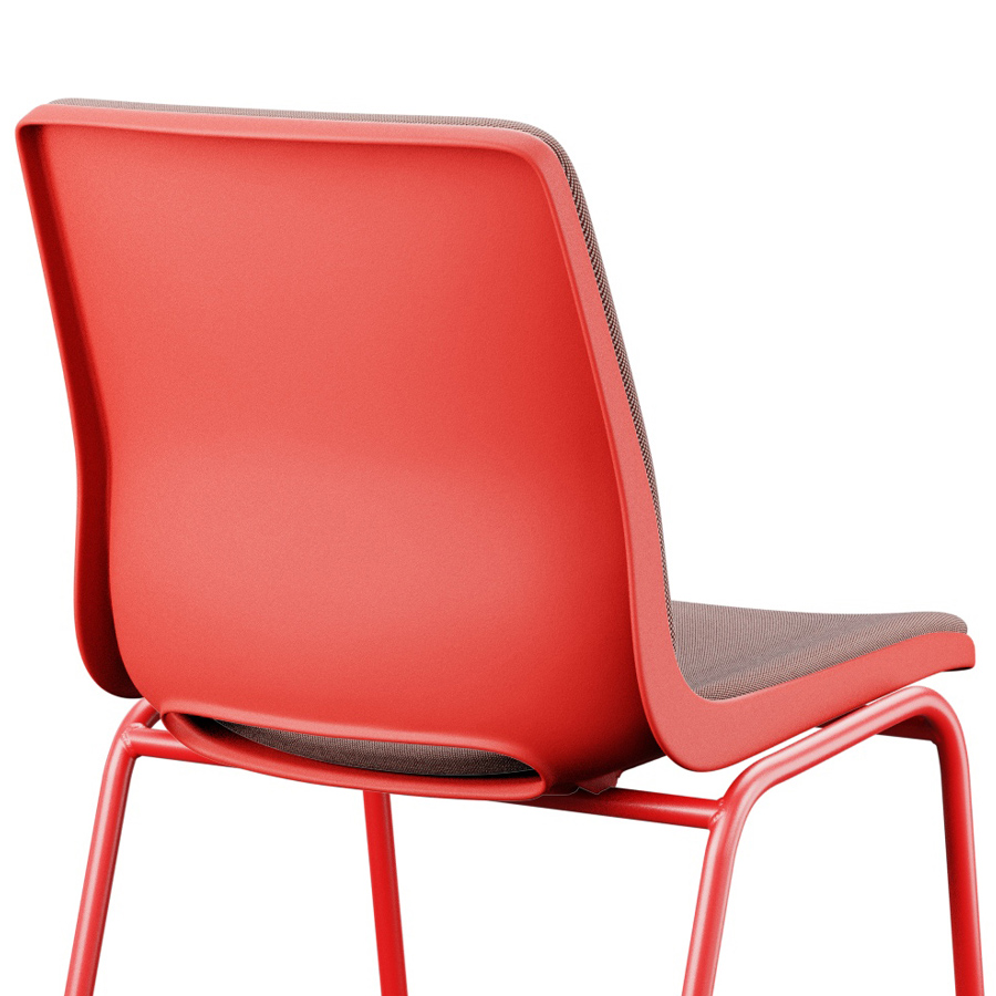 Profim Ana Sitz und Rücken gepolstert | Schale Poppy | Gestell Lingon | Bezug Steelcut Trio 645