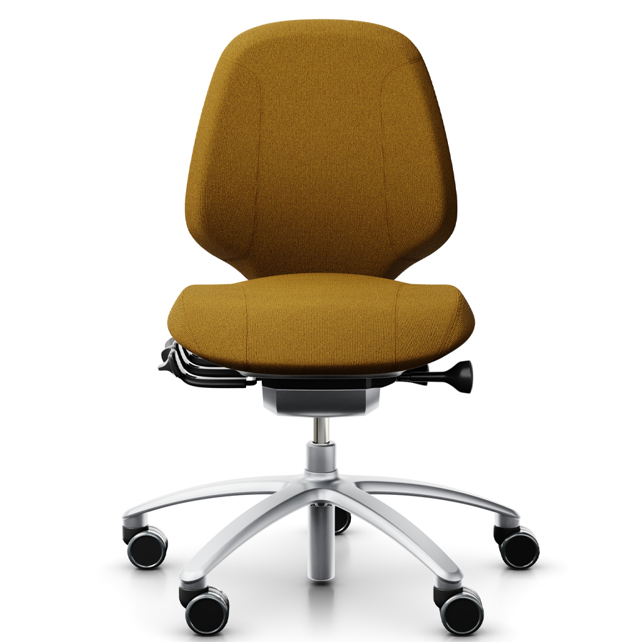 RH Mereo 200 silver mit halbhoher Rückenlehne - Gestell silber - Capture ocker - Frontansicht