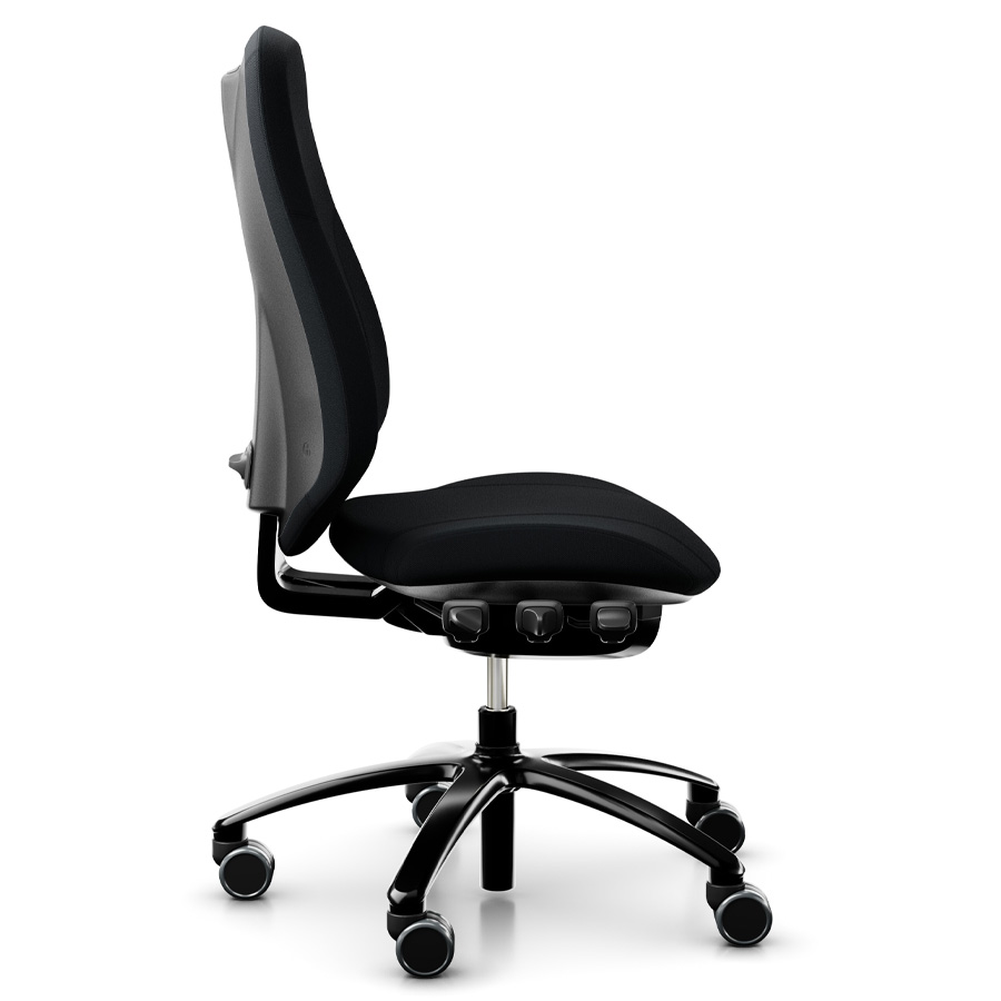 RH Mereo 300 black hohe Rückenlehne - Stoff select schwarz - Seitenansicht