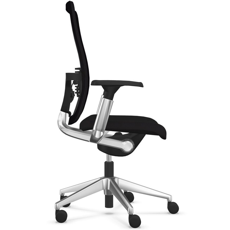 HAWORTH Zody (Comforto 89) Bürodrehstuhl schwarz mit Polsterrücken und Alugestell - Seite