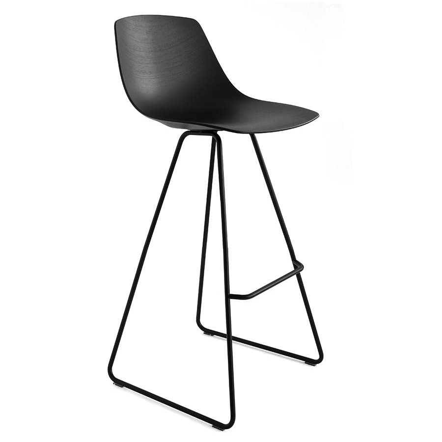 lapalma MIUNN Barhocker Kufengestell schwarz mit Sitzschale schwarz gebeizt