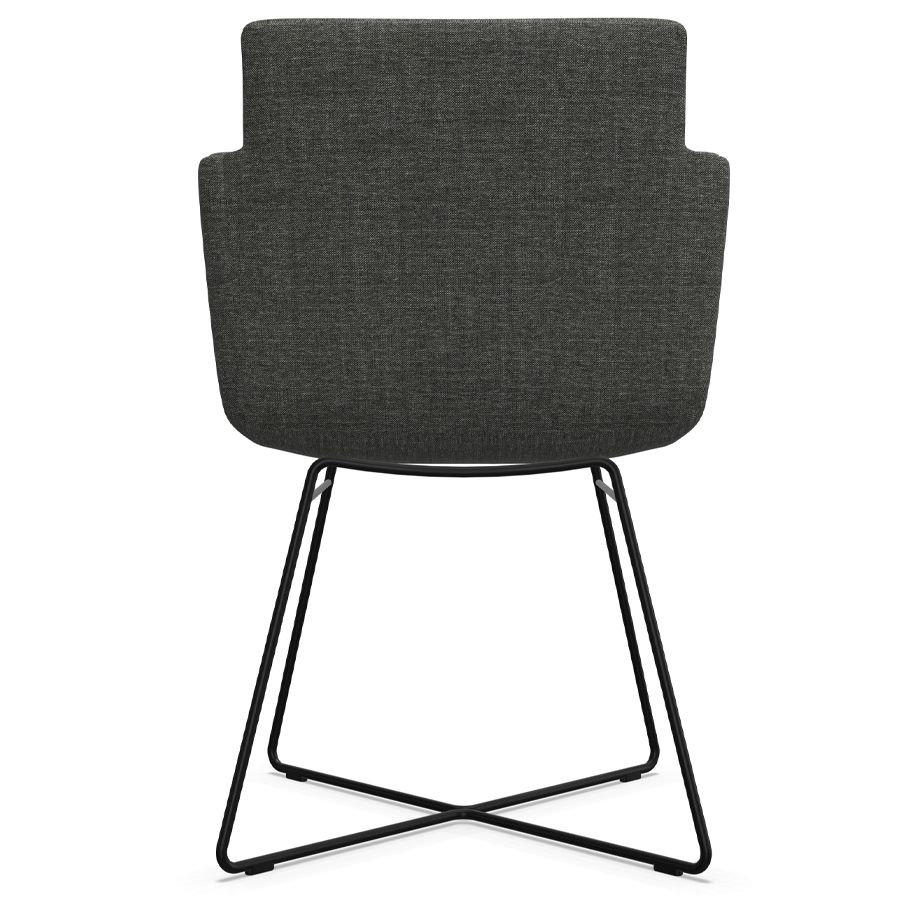 W. Schillig Chevalier Stuhl mit Armlehnen und Drahtrohrgestell - Rückansicht