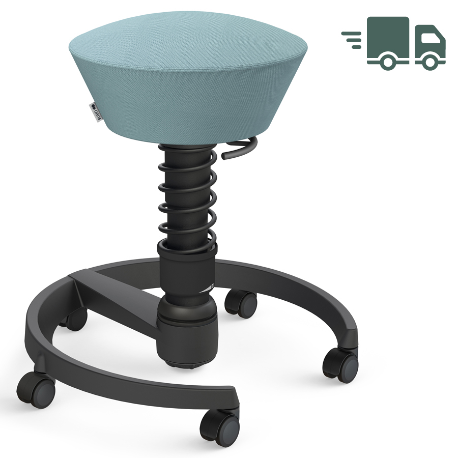 Aeris Swopper Select Wolle pastellblau - Rollen - Gestell schwarz - Standardfeder