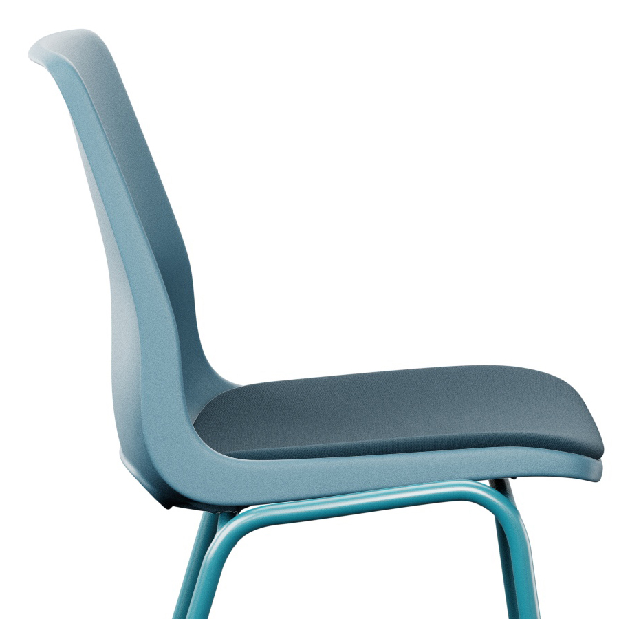 Profim Ana Sitz gepolstert | Schale und Gestell teal-blue | Bezug Select 66194 | Nahaufnahme
