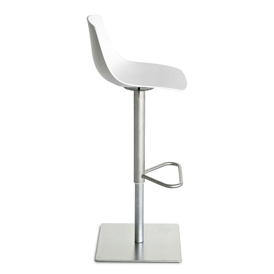 lapalma MIUNN S104 Barhocker weiß mit Bodenplatte eckig