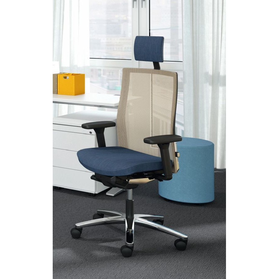 König+Neurath OKAY.II Bürodrehstuhl mit Netzrücken und Kopfstütze