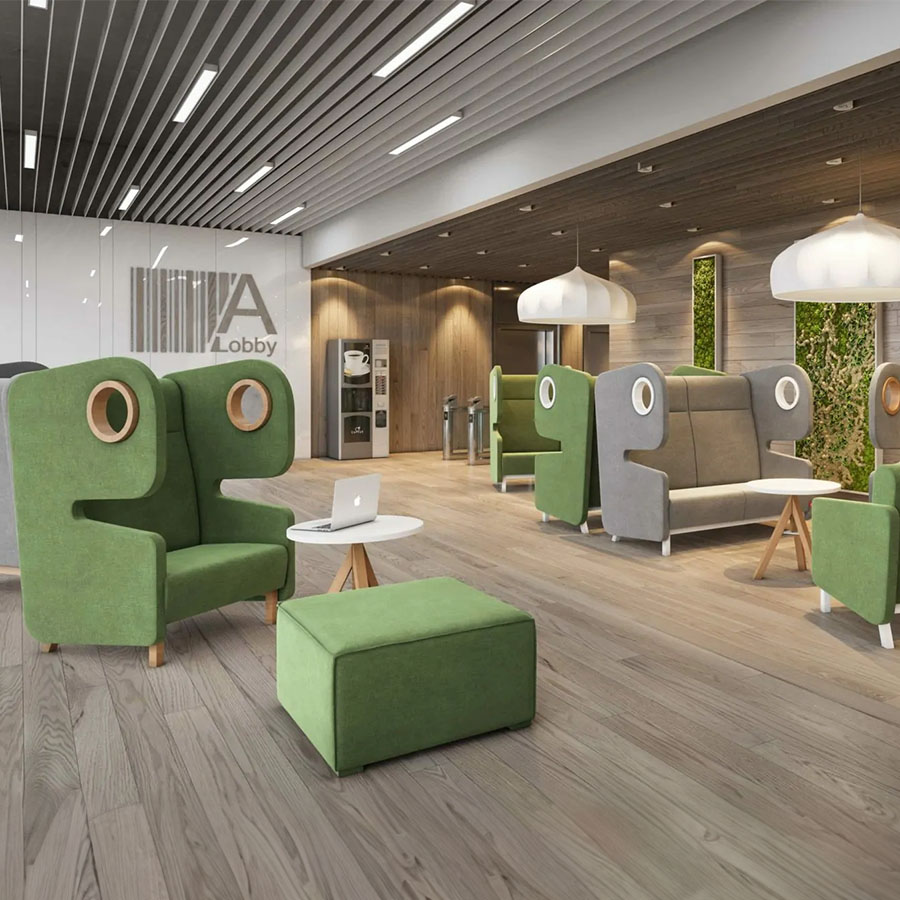 Mikomax Packman Sessel mit Trennwänden Stoff Wool Woodbine