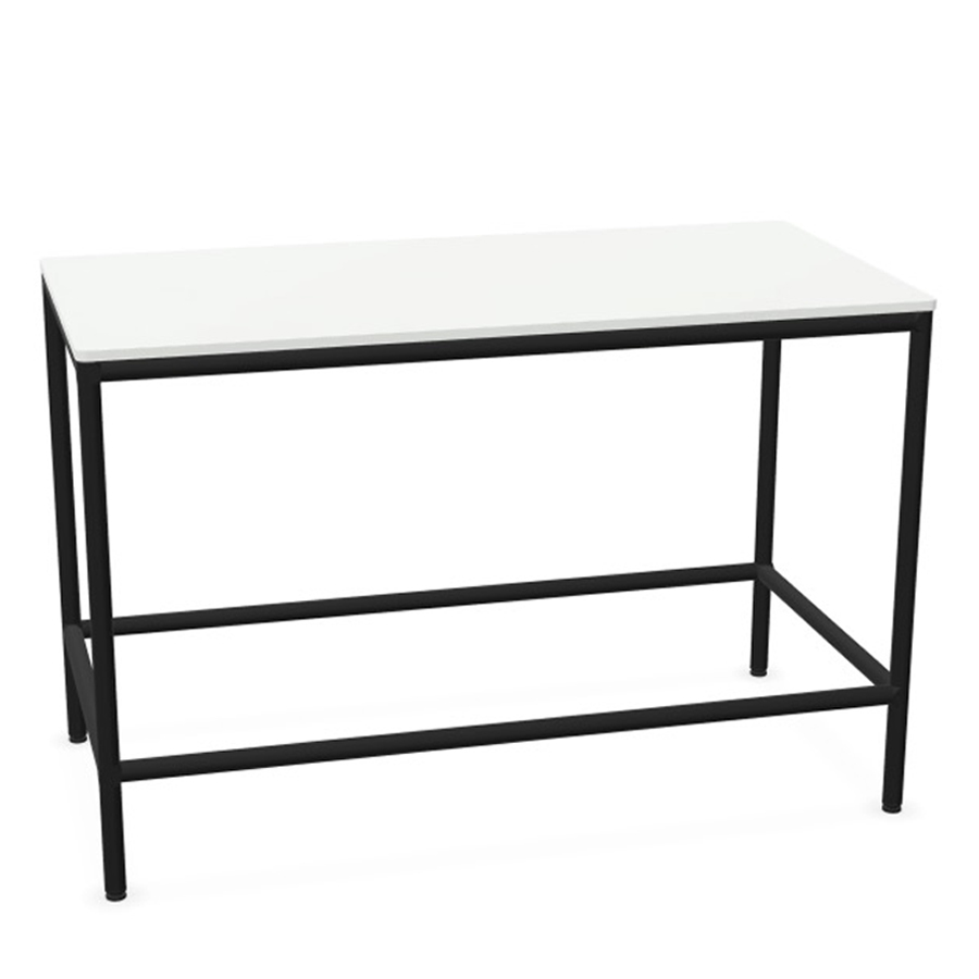 BOSSE S-Desk Stehtisch | Black Edition | Platte Weiß